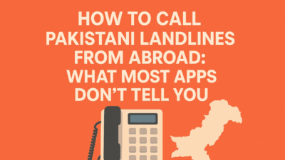 regular phone to call a Pakistani landline without using mobile data or internet